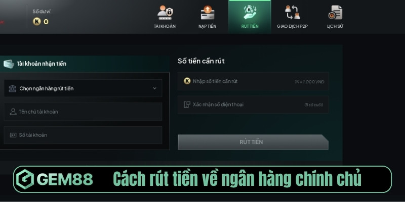 Cách rút tiền về ngân hàng chính chủ